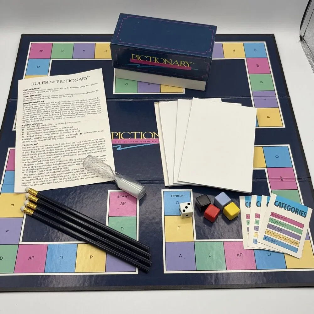 Pictionary Updated For The 90's Classic Board Game from 1993 COMPLETE